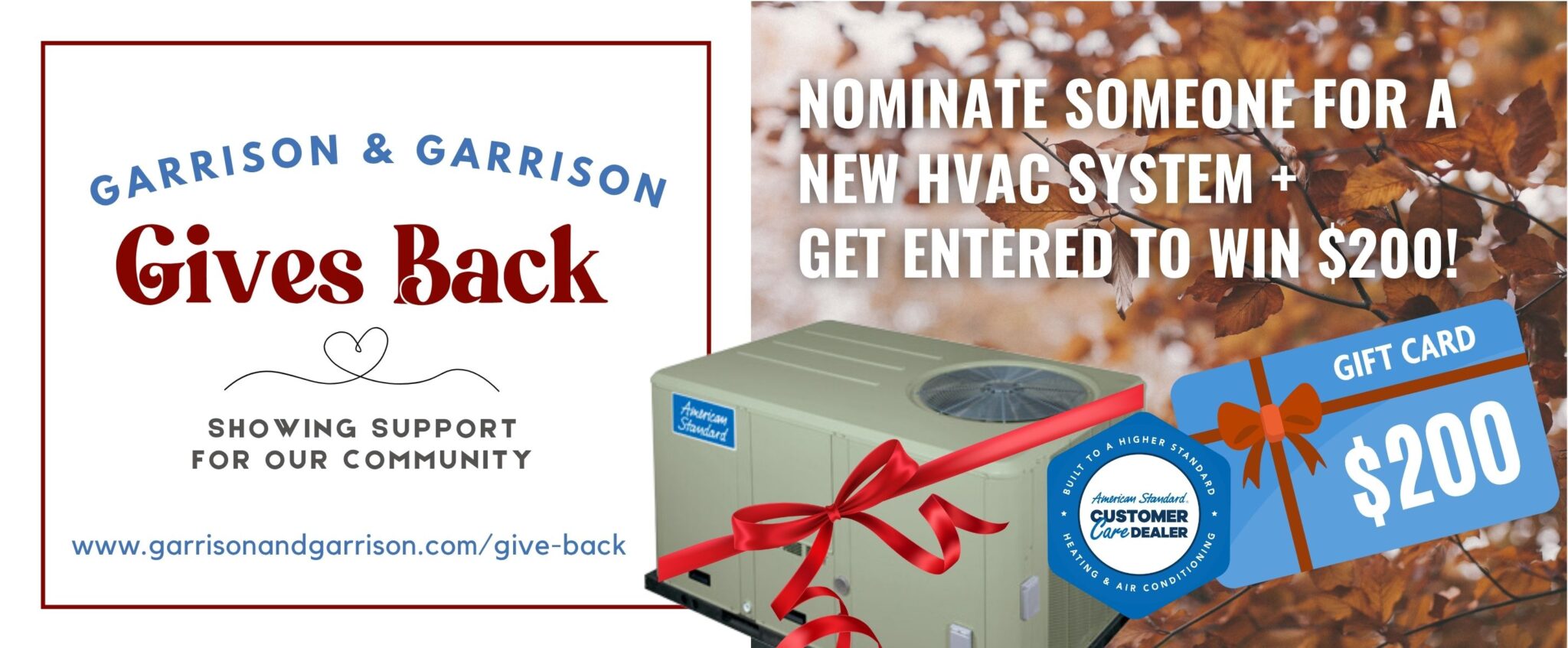 Garrison & Garrison Gives Back - System Giveaway - FREE - Enter to Win - Nominate Someone - Community - AC - Air Conditioning
